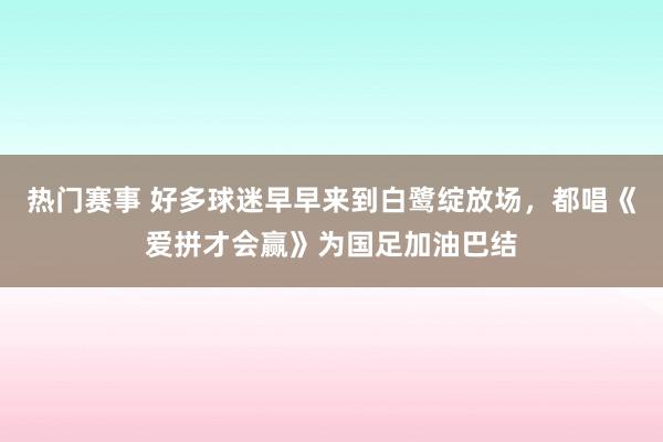 热门赛事 好多球迷早早来到白鹭绽放场，都唱《爱拼才会赢》为国足加油巴结