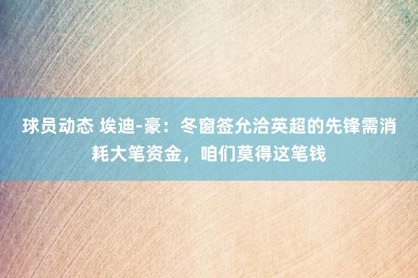 球员动态 埃迪-豪：冬窗签允洽英超的先锋需消耗大笔资金，咱们莫得这笔钱