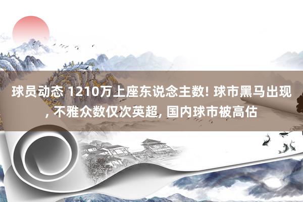 球员动态 1210万上座东说念主数! 球市黑马出现, 不雅众数仅次英超, 国内球市被高估