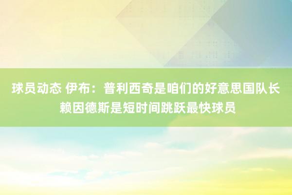 球员动态 伊布：普利西奇是咱们的好意思国队长 赖因德斯是短时间跳跃最快球员