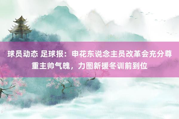 球员动态 足球报：申花东说念主员改革会充分尊重主帅气魄，力图新援冬训前到位