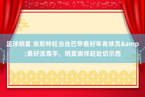 足球明星 埃斯特旺当选巴甲最好年青球员&最好流毒手，明夏崇拜赶赴切尔西